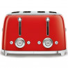 Τοστιέρα SMEG 50's Style TSF03RDEU, 2000 W, 4 φέτες, 6 επίπεδα, Δίσκος για ψίχουλα, Ενσωματωμένο καλώδιο, Ανοξείδωτο ατσάλι, Κόκκινο