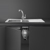 Μύλος τροφικών απορριμμάτων/Pig Smeg KITFD050, 375 W, 0,75 HP, Για νεροχύτες με σιφόνι 9 εκ., Αντιδιαβρωτική προστασία, Μαύρο/Ανοξείδωτο