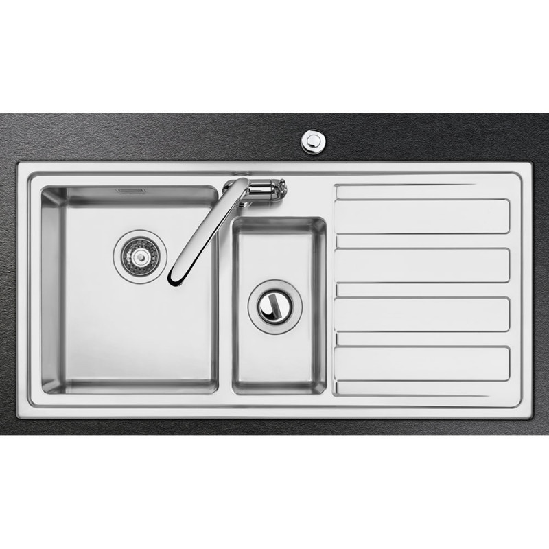 Μύλος τροφικών απορριμμάτων/Pig Smeg KITFD050, 375 W, 0,75 HP, Για νεροχύτες με σιφόνι 9 εκ., Αντιδιαβρωτική προστασία, Μαύρο/Ανοξείδωτο
