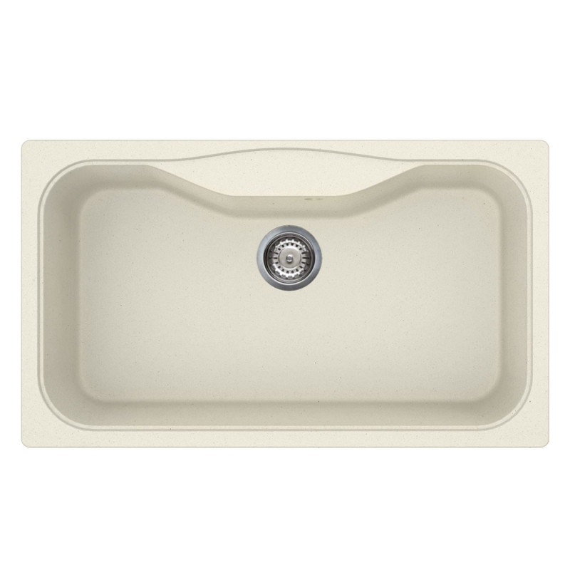 Νιπτήρας κουζίνας Smeg LSEG860P, 86 εκ., Ανθεκτικό στις γρατσουνιές υλικό, Εύκολος στον καθαρισμό, Κρεμ