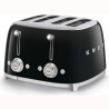 Τοστιέρα SMEG 50's Style TSF03BLEU, 2000 W, 4 φέτες, 6 επίπεδα, Δίσκος για ψίχουλα, Ενσωματωμένο καλώδιο, Ανοξείδωτο ατσάλι, Μαύρο