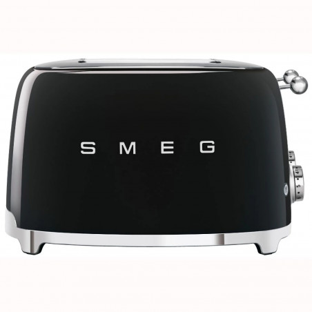 Τοστιέρα SMEG 50's Style TSF03BLEU, 2000 W, 4 φέτες, 6 επίπεδα, Δίσκος για ψίχουλα, Ενσωματωμένο καλώδιο, Ανοξείδωτο ατσάλι, Μαύρο