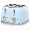 Τοστιέρα SMEG 50's Style TSF03PBEU, 2000 W, 4 φέτες, 6 επίπεδα, Δίσκος για ψίχουλα, Ενσωματωμένο καλώδιο, Ανοξείδωτο ατσάλι, Μπλε