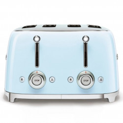 Τοστιέρα SMEG 50's Style TSF03PBEU, 2000 W, 4 φέτες, 6 επίπεδα, Δίσκος για ψίχουλα, Ενσωματωμένο καλώδιο, Ανοξείδωτο ατσάλι, Μπλε