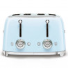 Τοστιέρα SMEG 50's Style TSF03PBEU, 2000 W, 4 φέτες, 6 επίπεδα, Δίσκος για ψίχουλα, Ενσωματωμένο καλώδιο, Ανοξείδωτο ατσάλι, Μπλε