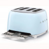 Τοστιέρα SMEG 50's Style TSF03PBEU, 2000 W, 4 φέτες, 6 επίπεδα, Δίσκος για ψίχουλα, Ενσωματωμένο καλώδιο, Ανοξείδωτο ατσάλι, Μπλε
