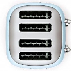 Τοστιέρα SMEG 50's Style TSF03PBEU, 2000 W, 4 φέτες, 6 επίπεδα, Δίσκος για ψίχουλα, Ενσωματωμένο καλώδιο, Ανοξείδωτο ατσάλι, Μπλε