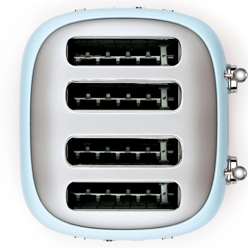 Τοστιέρα SMEG 50's Style TSF03PBEU, 2000 W, 4 φέτες, 6 επίπεδα, Δίσκος για ψίχουλα, Ενσωματωμένο καλώδιο, Ανοξείδωτο ατσάλι, Μπλε