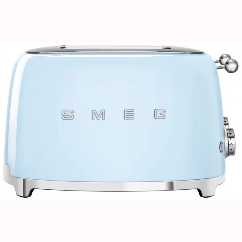 Τοστιέρα SMEG 50's Style TSF03PBEU, 2000 W, 4 φέτες, 6 επίπεδα, Δίσκος για ψίχουλα, Ενσωματωμένο καλώδιο, Ανοξείδωτο ατσάλι, Μπλε