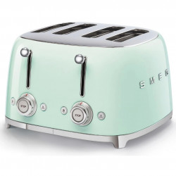 Τοστιέρα SMEG 50's Style TSF03PGEU, 2000 W, 4 φέτες, 6 επίπεδα, Δίσκος για ψίχουλα, Ενσωματωμένο καλώδιο, Ανοξείδωτο ατσάλι, Πράσινο