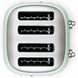 Τοστιέρα SMEG 50's Style TSF03PGEU, 2000 W, 4 φέτες, 6 επίπεδα, Δίσκος για ψίχουλα, Ενσωματωμένο καλώδιο, Ανοξείδωτο ατσάλι, Πράσινο