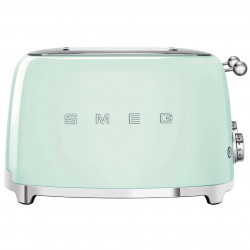 Τοστιέρα SMEG 50's Style TSF03PGEU, 2000 W, 4 φέτες, 6 επίπεδα, Δίσκος για ψίχουλα, Ενσωματωμένο καλώδιο, Ανοξείδωτο ατσάλι, Πράσινο
