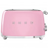 Τοστιέρα SMEG 50's Style TSF03PKEU, 2000 W, 4 φέτες, 6 επίπεδα, Δίσκος για ψίχουλα, Ενσωματωμένο καλώδιο, Ανοξείδωτο ατσάλι, Ροζ