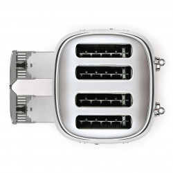 Τοστιέρα SMEG 50's Style TSF03SSEU, 2000 W, 4 φέτες, 6 επίπεδα, Δίσκος για ψίχουλα, Ενσωματωμένο καλώδιο, Ανοξείδωτο ατσάλι, Ασημί