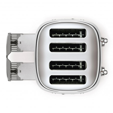 Τοστιέρα SMEG 50's Style TSF03SSEU, 2000 W, 4 φέτες, 6 επίπεδα, Δίσκος για ψίχουλα, Ενσωματωμένο καλώδιο, Ανοξείδωτο ατσάλι, Ασημί