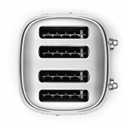Τοστιέρα SMEG 50's Style TSF03SSEU, 2000 W, 4 φέτες, 6 επίπεδα, Δίσκος για ψίχουλα, Ενσωματωμένο καλώδιο, Ανοξείδωτο ατσάλι, Ασημί