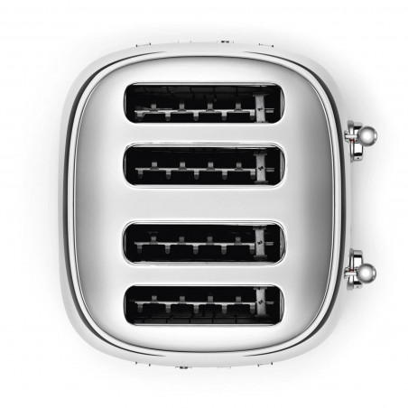 Τοστιέρα SMEG 50's Style TSF03SSEU, 2000 W, 4 φέτες, 6 επίπεδα, Δίσκος για ψίχουλα, Ενσωματωμένο καλώδιο, Ανοξείδωτο ατσάλι, Ασημί