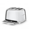 Τοστιέρα SMEG 50's Style TSF03SSEU, 2000 W, 4 φέτες, 6 επίπεδα, Δίσκος για ψίχουλα, Ενσωματωμένο καλώδιο, Ανοξείδωτο ατσάλι, Ασημί