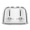 Τοστιέρα SMEG 50's Style TSF03SSEU, 2000 W, 4 φέτες, 6 επίπεδα, Δίσκος για ψίχουλα, Ενσωματωμένο καλώδιο, Ανοξείδωτο ατσάλι, Ασημί