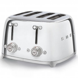 Τοστιέρα SMEG 50's Style TSF03SSEU, 2000 W, 4 φέτες, 6 επίπεδα, Δίσκος για ψίχουλα, Ενσωματωμένο καλώδιο, Ανοξείδωτο ατσάλι, Ασημί