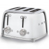 Τοστιέρα SMEG 50's Style TSF03SSEU, 2000 W, 4 φέτες, 6 επίπεδα, Δίσκος για ψίχουλα, Ενσωματωμένο καλώδιο, Ανοξείδωτο ατσάλι, Ασημί
