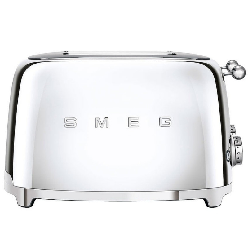 Τοστιέρα SMEG 50's Style TSF03SSEU, 2000 W, 4 φέτες, 6 επίπεδα, Δίσκος για ψίχουλα, Ενσωματωμένο καλώδιο, Ανοξείδωτο ατσάλι, Ασημί