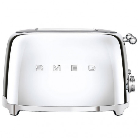 Τοστιέρα SMEG 50's Style TSF03SSEU, 2000 W, 4 φέτες, 6 επίπεδα, Δίσκος για ψίχουλα, Ενσωματωμένο καλώδιο, Ανοξείδωτο ατσάλι, Ασημί