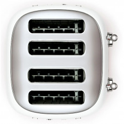Τοστιέρα SMEG 50's Style TSF03WHEU, 2000 W, 4 φέτες, 6 επίπεδα, Δίσκος για ψίχουλα, Ενσωματωμένο καλώδιο, Ανοξείδωτο ατσάλι, Λευκό