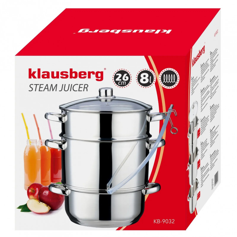 Αποχυμωτής Klausberg KB 9032, 28 εκ., 8 λίτρα, 4 μέρη, επαγωγή, ανοξείδωτο