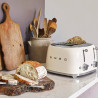 Τοστιέρα SMEG 50's Style TSF03CREU, 2000 W, 4 φέτες, 6 επίπεδα, Δίσκος για ψίχουλα, Ενσωματωμένο καλώδιο, Ανοξείδωτο ατσάλι, Κρεμ