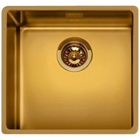 Νιπτήρας κουζίνας Smeg VSTR50BRX, 50 εκ., Ανοξείδωτο ατσάλι, Εύκολος στον καθαρισμό, Ορείχαλκος