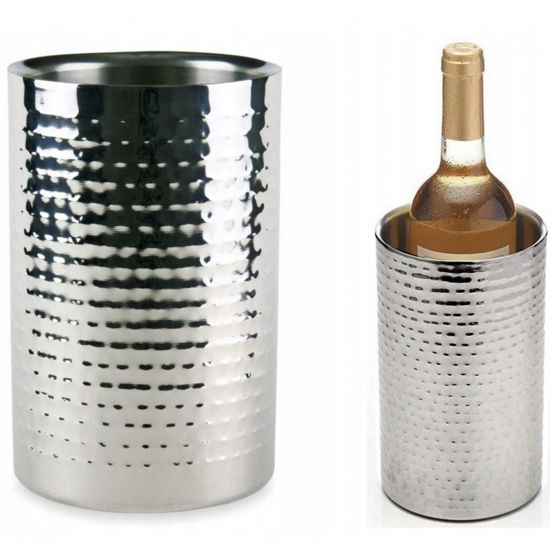 Δοχείο ψύξης κρασιού Kinghoff KH 1504, 18×12 εκ., Διπλή μόνωση, Ανοξείδωτο ατσάλι, Ασημί