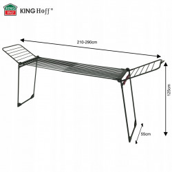 Στεγνωτήριο ρούχων Kinghoff KH 2045, 30 μ., έως 25 κιλά, πτυσσόμενο, από χάλυβα, μαύρο