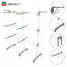 Στεγνωτήριο ρούχων Kinghoff KH 2044, 30 μ., έως 30 κιλά, 3 επίπεδα, ροδάκια, χάλυβας, λευκό/γκρι