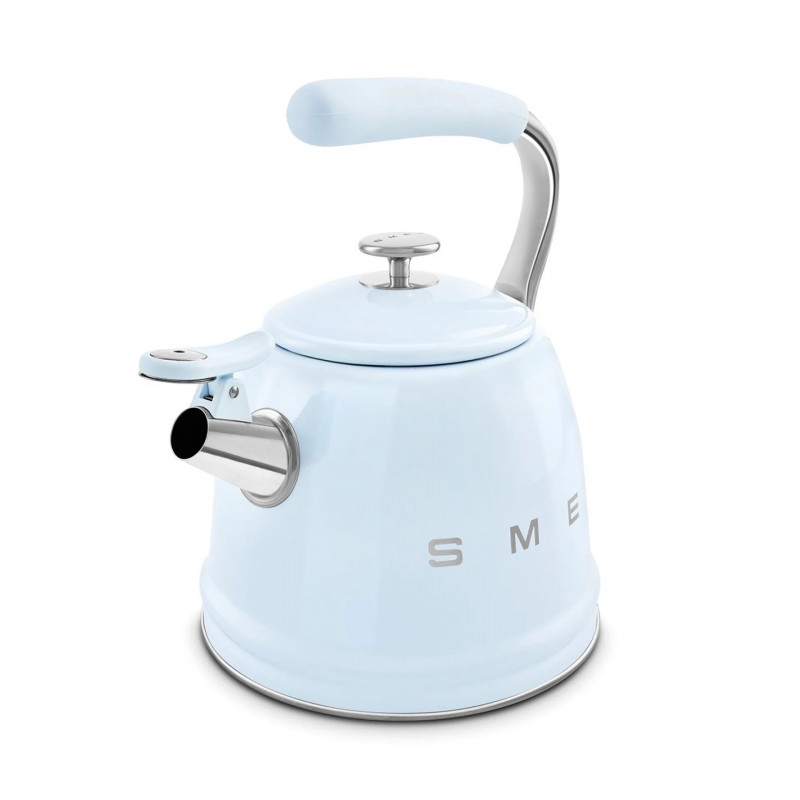 Βραστήρας με σφυρίχτρα Smeg CKLW2001PB, 2,3 λίτρα, επαγωγή, λαβή που δεν ζεσταίνεται, ανοξείδωτο, παστέλ μπλε