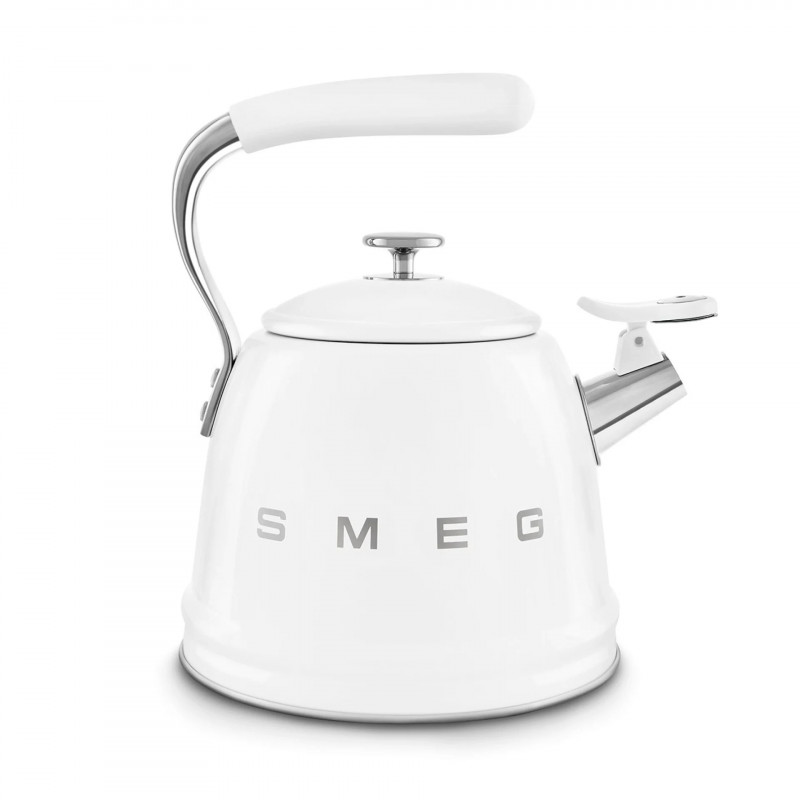 Βραστήρας με σφυρίχτρα Smeg CKLW2001WH, 2,3 λίτρα, επαγωγή, λαβή που δεν ζεσταίνεται, ανοξείδωτο, λευκό