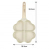 Τηγάνι με 4 διαμερίσματα Klausberg KB 7819, 19 εκ., Σε σχήμα καρδιάς, Επίστρωση μαρμάρου, Για επαγωγικές εστίες, Μπεζ