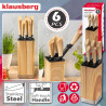Σετ μαχαιριών κουζίνας Klausberg KB 9035, 6 τεμ., Ανοξείδωτο ατσάλι, Βάση, Καφέ