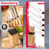 Σετ μαχαιριών κουζίνας Klausberg KB 9035, 6 τεμ., Ανοξείδωτο ατσάλι, Βάση, Καφέ