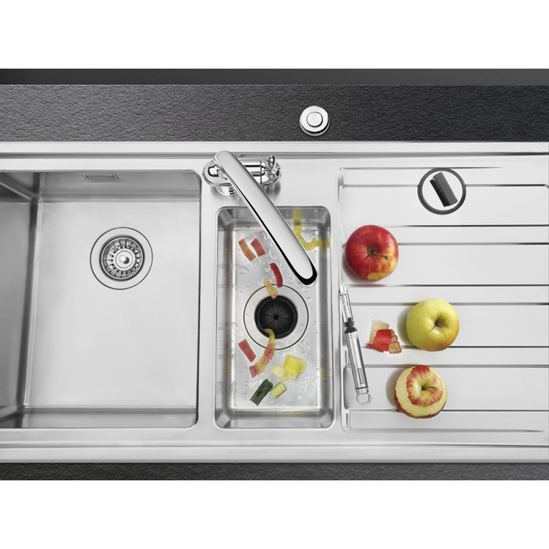 Μύλος τροφίμων/Pig Smeg KITFD100, 375 W, 1 HP, Για νεροχύτες με σιφόνι 9 εκ., Αντιδιαβρωτική προστασία, Μαύρο/Ανοξείδωτο