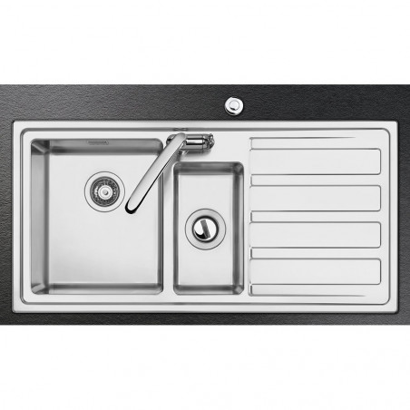 Μύλος τροφίμων/Pig Smeg KITFD100, 375 W, 1 HP, Για νεροχύτες με σιφόνι 9 εκ., Αντιδιαβρωτική προστασία, Μαύρο/Ανοξείδωτο