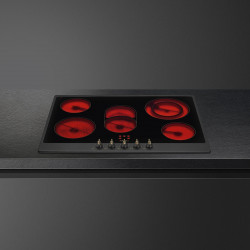 Εντοιχισμένη εστία από γυαλί-κεραμικό Smeg P875AO, 8600 W, 6 επίπεδα, 5 ζώνες, Αυτόματη απενεργοποίηση σε περίπτωση υπερθέρμανσης, Ένδειξη υπολειπόμενης θερμότητας, Ανθρακί
