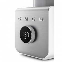 Μπλέντερ Smeg Collezione BLC02WHMEU, 1400 W, 1,5 λίτρα, 22.000 στροφές/λεπτό, 5 προγράμματα, 9 ταχύτητες, Θρυμματισμός πάγου, Ανοξείδωτο ατσάλι, Λευκό/Ινοξ