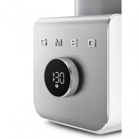 Μπλέντερ Smeg Collezione BLC02WHMEU, 1400 W, 1,5 λίτρα, 22.000 στροφές/λεπτό, 5 προγράμματα, 9 ταχύτητες, Θρυμματισμός πάγου, Ανοξείδωτο ατσάλι, Λευκό/Ινοξ