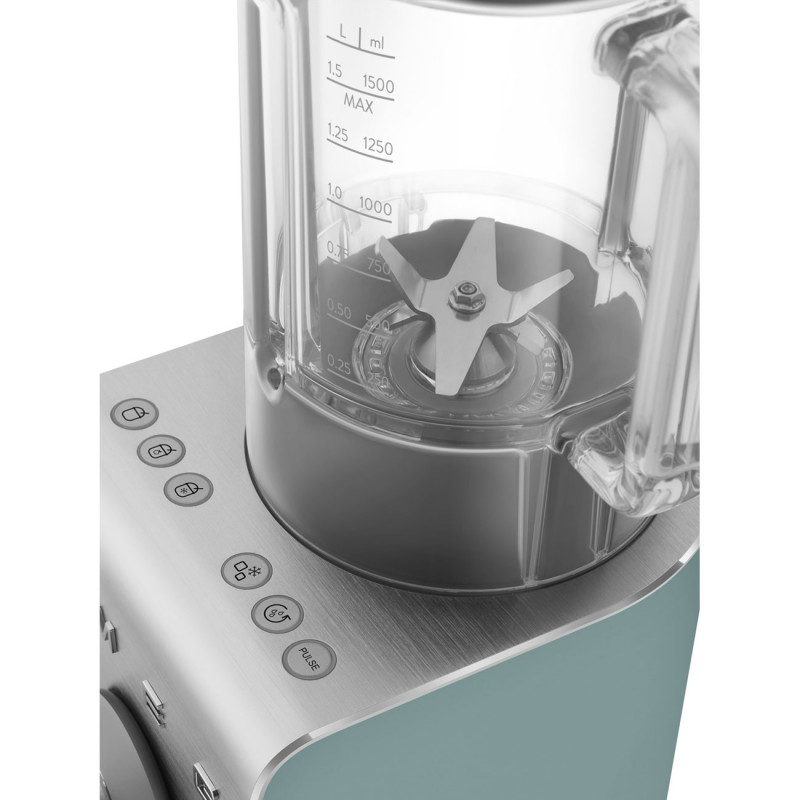 Μπλέντερ Smeg Collezione BLC02EGMEU, 1400 W, 1,5 λίτρα, 22.000 στροφές/λεπτό, 5 προγράμματα, 9 ταχύτητες, Θρυμματισμός πάγου, Ανοξείδωτο ατσάλι, Σμαραγδένιο πράσινο/Ινοξ