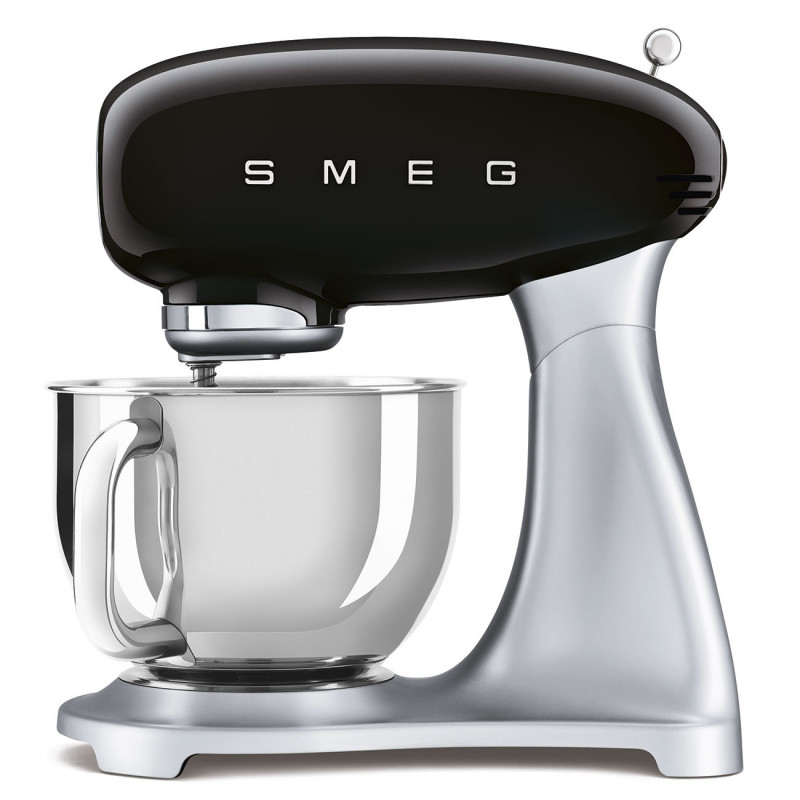 Μίξερ Smeg SMF04BLEU, 800 W, 4,8 λίτρα, 10 ταχύτητες, Λειτουργία ομαλής εκκίνησης, Αντιολισθητικά πόδια, Μαύρο/Ανοξείδωτο