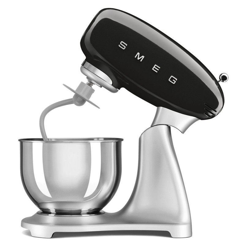 Μίξερ Smeg SMF04BLEU, 800 W, 4,8 λίτρα, 10 ταχύτητες, Λειτουργία ομαλής εκκίνησης, Αντιολισθητικά πόδια, Μαύρο/Ανοξείδωτο