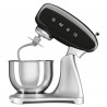 Μίξερ Smeg SMF04BLEU, 800 W, 4,8 λίτρα, 10 ταχύτητες, Λειτουργία ομαλής εκκίνησης, Αντιολισθητικά πόδια, Μαύρο/Ανοξείδωτο