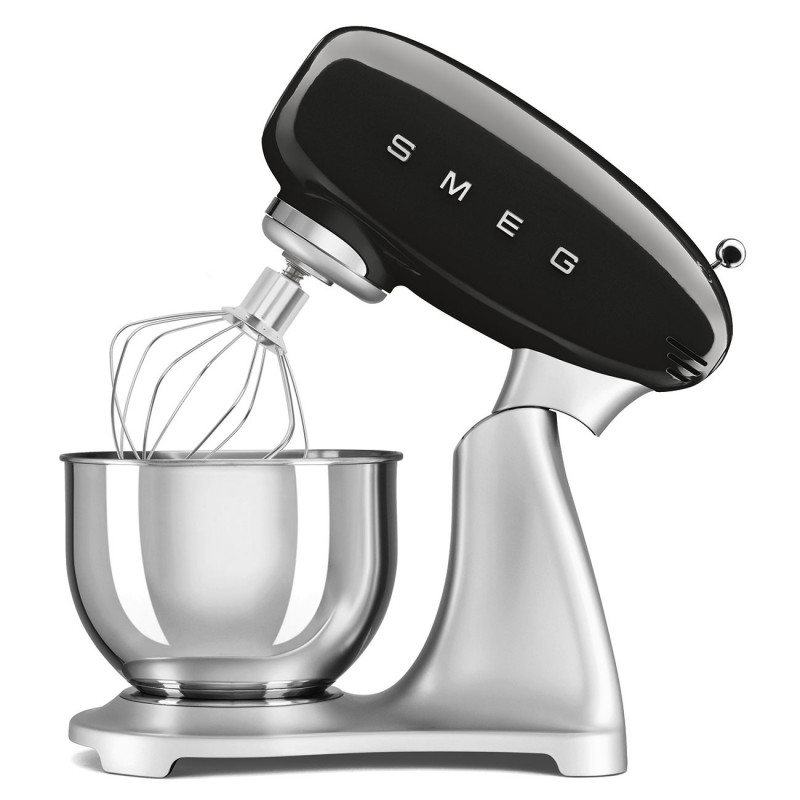 Μίξερ Smeg SMF04BLEU, 800 W, 4,8 λίτρα, 10 ταχύτητες, Λειτουργία ομαλής εκκίνησης, Αντιολισθητικά πόδια, Μαύρο/Ανοξείδωτο