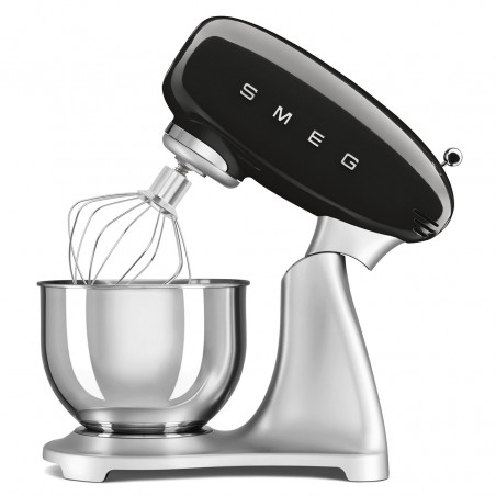 Μίξερ Smeg SMF04BLEU, 800 W, 4,8 λίτρα, 10 ταχύτητες, Λειτουργία ομαλής εκκίνησης, Αντιολισθητικά πόδια, Μαύρο/Ανοξείδωτο